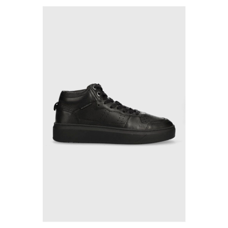 Kožené sneakers boty Wojas černá barva, 2410151