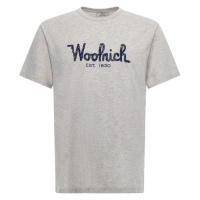 Tričko woolrich embroidered logo t-shirt šedá