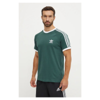 Bavlněné tričko adidas Originals zelená barva, s aplikací, IY8720