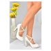 Fox Shoes Women's Evening Dress Shoes with Pearlescent Platform Heels