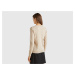 Benetton, Beige Crew Neck Sweater In Pure Merino Wool