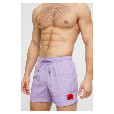 Plavkové šortky HUGO fialová barva, 50469323 Hugo Boss