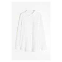 H & M - Lněná košile - bílá