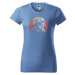 DOBRÝ TRIKO Dámské tričko s potiskem Horská jízda Barva: Azurová modrá