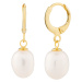 Preciosa Něžné pozlacené kruhové náušnice s říční perlou Pearl Heart 5357Y01