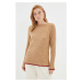 Trendyol Camel Roving Knitted Detailed Knitwear Sweater