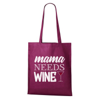 DOBRÝ TRIKO Nákupní taška Mama needs wine Barva: Fuchsiová