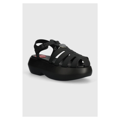 Sandály Love Moschino dámské, černá barva, na platformě, JA16247I0II38000