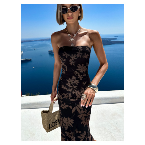 Černé letní maxi šaty WEIKEEL bez ramínek