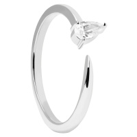 PDPAOLA Jemný stříbrný prsten se zirkony Twing Gold AN02-864 56 mm