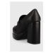 Kožené lodičky Karl Lagerfeld Strada černá barva, na podpatku