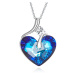 Éternelle Exkluzivní náhrdelník Swarovski Elements Lily Blue - srdce NH1118-P0994 Modrá 40 cm + 