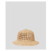Klobouk karl lagerfeld k/signature raffia bucket hat hnědá
