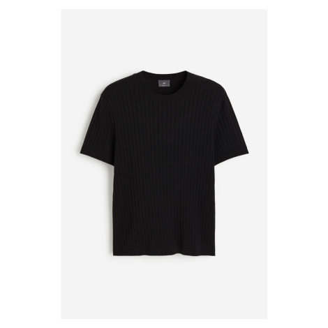 H & M - Pletené tričko Regular Fit - černá H&M