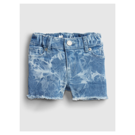 Modré holčičí dětské kraťasy elasticized pull-on tie-dye denim shortie shorts wi GAP