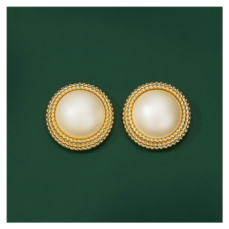 JAY Náušnice s perlou Marta, stříbrné zapínání JAY-0009-AYS0152 Zlatá Bílá