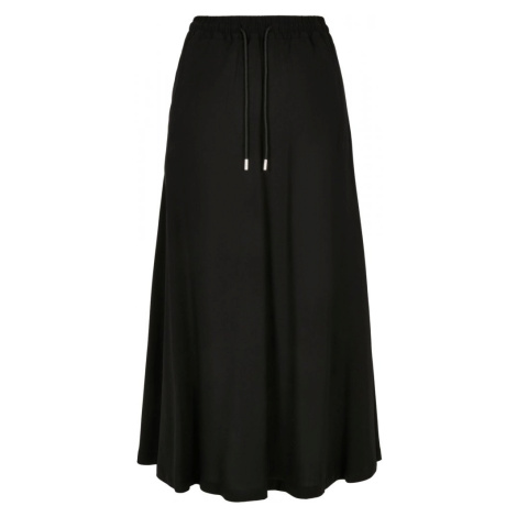 Ladies Viscose Midi Skirt - black Urban Classics