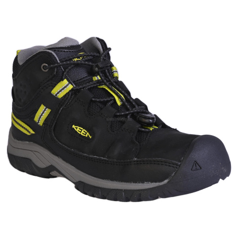 Trekové boty Keen TARGHEE MID WP YOUTH BLACK/STEEL GREY