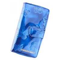 Krásná elegantní kožená peněženka s motýlky Linda, modrá