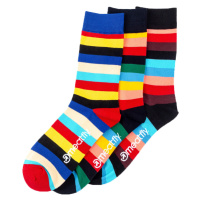 Meatfly ponožky Regular Stripe socks - S19 Triple pack | Mnohobarevná