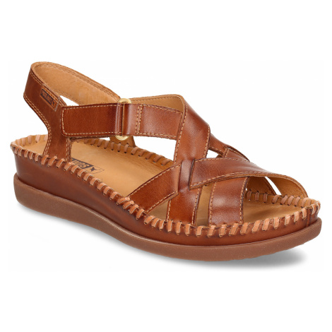 Hnědé dámské kožené sandály
