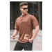 Madmext Brown Regular Fit Men's Printed T-Shirt 6087