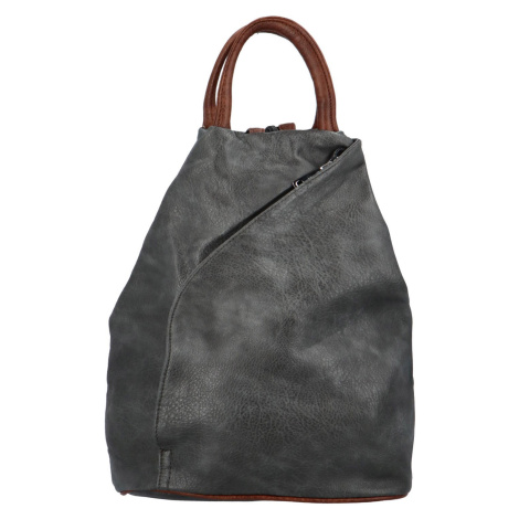 Trendy dámský koženkový batůžek Soleina, šedá L&H