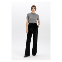 DEFACTO Wide Leg High Waist Wide Leg Long Length Velvet Trousers