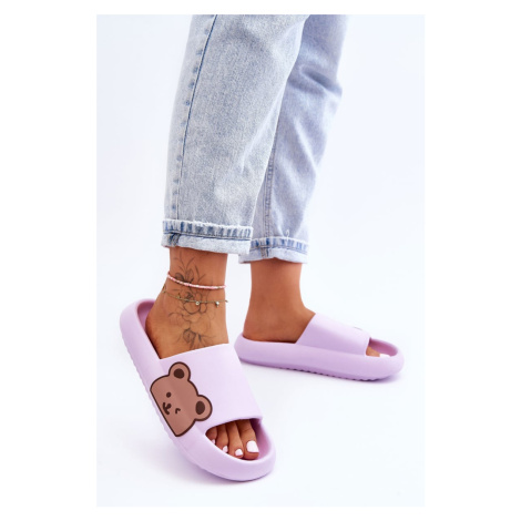 Dámské lehké pěnové pantofle Bear Motiv fialove Parisso Kesi