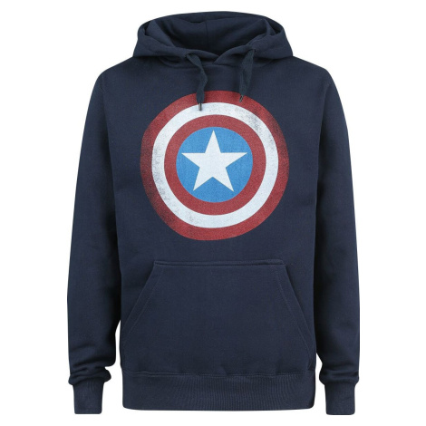 Captain America Shield Logo Mikina s kapucí námořnická modrá
