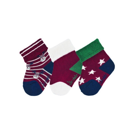 Sterntaler Dětské ponožky 3-Pack Vánoce tmavě červená