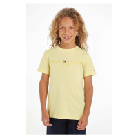 Dětské bavlněné tričko Tommy Hilfiger žlutá barva, s potiskem