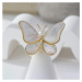 Éternelle Brož s perlou Enrika - motýl B7129-LXT0399 Zlatá