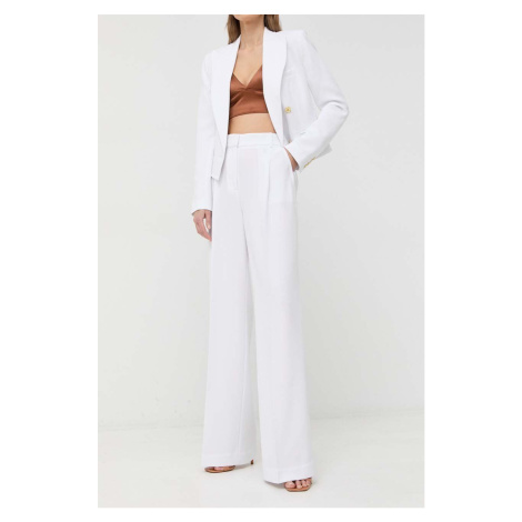 Kalhoty MICHAEL Michael Kors dámské, bílá barva, jednoduché, high waist