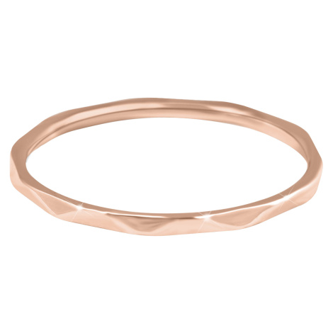Troli Minimalistický pozlacený prsten s jemným designem Rose Gold
