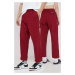 Bavlněné kalhoty Vans dámské, červená barva, střih chinos, high waist