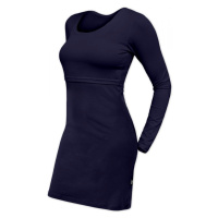 Kojicí šaty Elena, dlouhý rukáv - tmavě modré L/XL