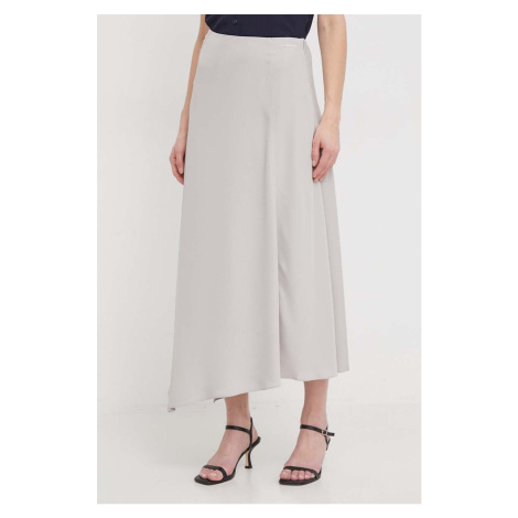 Sukně Calvin Klein šedá barva, midi, áčková, K20K206845