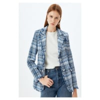 Koton Blue Patterned Women's Jacket