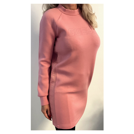 Dámské mikinové šaty Guess V3RK01 K7UW2 scuba růžové | růžová