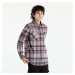 Urban Classics Heavy Curved Oversized Checked Shirt Grey/ Red