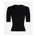 Svetr karl lagerfeld cut out knit top black