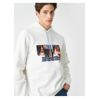 Koton Anime Printed Hooded Sweatshirt Raising