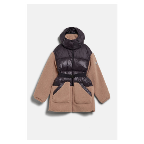 Bunda karl lagerfeld shearling mix down jacket black/light beige