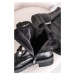 Černé kožené kotníkové šněrovací boty 2-25201