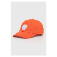 Bavlněná baseballová čepice United Colors of Benetton oranžová barva, s aplikací