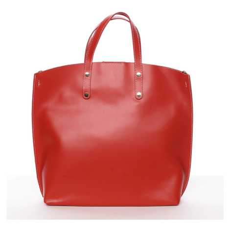 Atraktivní kožená kabelka Bailey, červená Delami