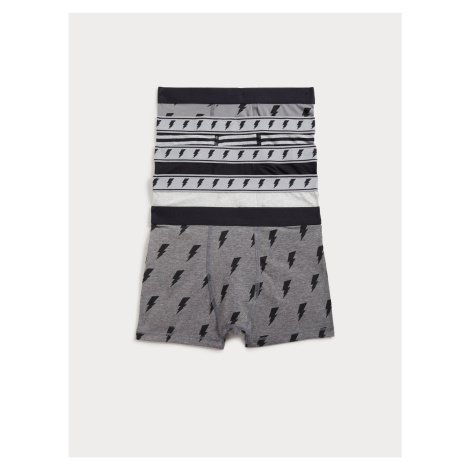 Sada pěti klučičích vzorovaných boxerek v šedé barvě Marks & Spencer