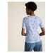Čistě bavlněné tričko s květinovým potiskem, normální střih Marks & Spencer modrá