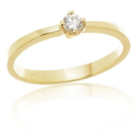 Zlatý zásnubní prsten s briliantem BP0106F + DÁREK ZDARMA